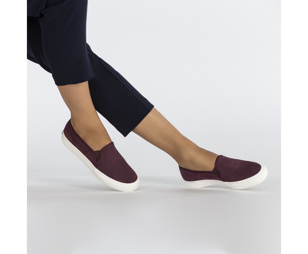 Keds Womens Slip Ons Purple - Double Decker Suede - 324YXLUBT